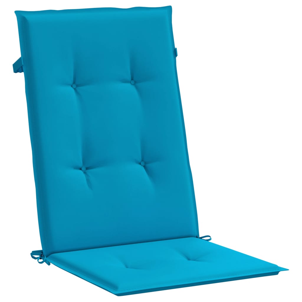 Gartenstuhlauflagen für Hochlehner 2 Stk. Blau 120x50x3cm Stoff