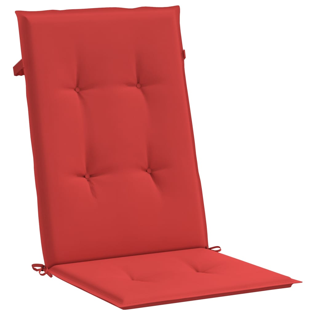 Gartenstuhlauflagen für Hochlehner 2 Stk. Rot 120x50x3 cm Stoff