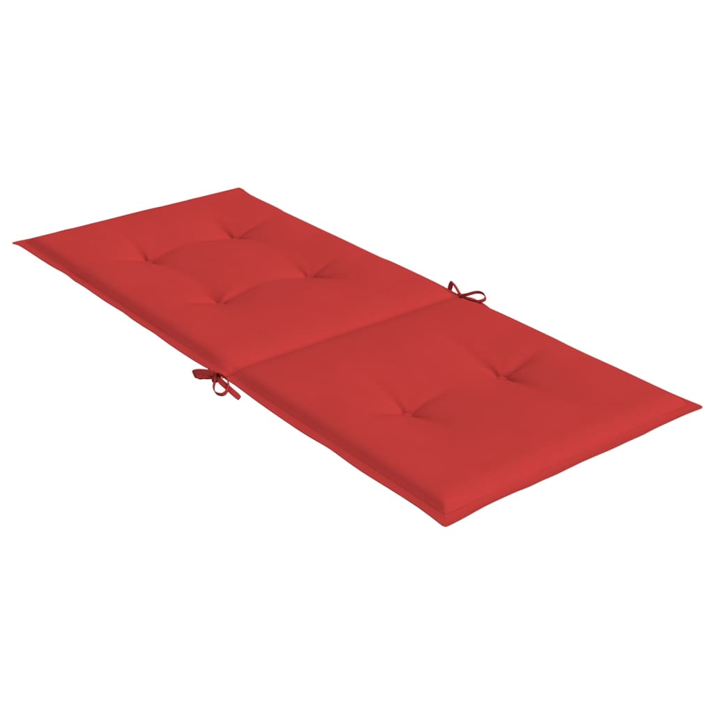 Gartenstuhlauflagen für Hochlehner 2 Stk. Rot 120x50x3 cm Stoff