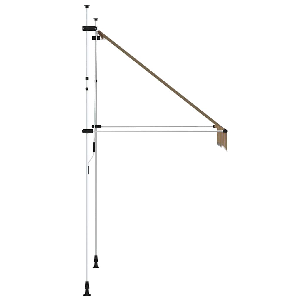 Einziehbare Markise Handbetrieben 150 cm Gelb/Blau Gestreift