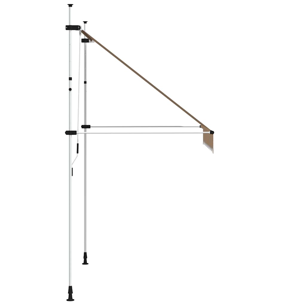 Einziehbare Markise Handbetrieben 200 cm Gelb/Blau Gestreift