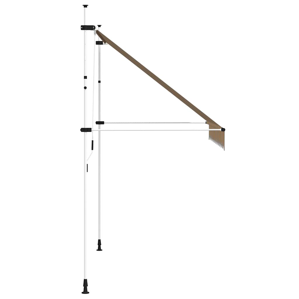 Einziehbare Markise Handbetrieben 250 cm Gelb/Blau Gestreift