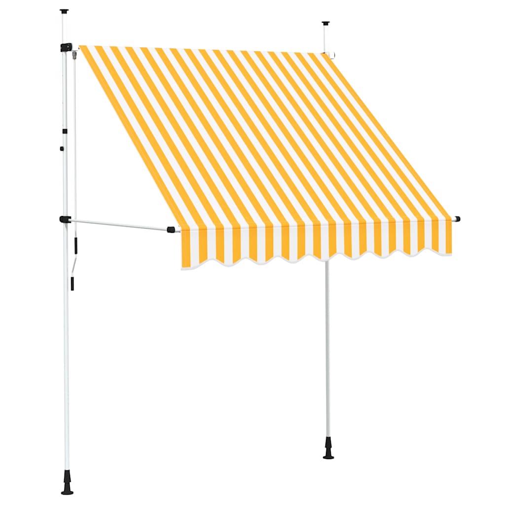 Einziehbare Markise Handbetrieben 200 cm Orange/Weiß Gestreift