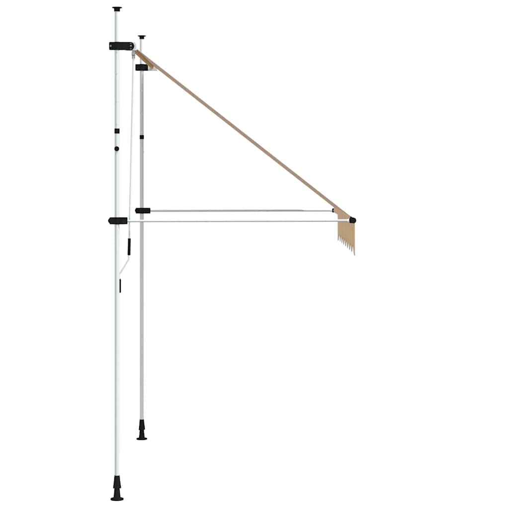 Einziehbare Markise Handbetrieben 200 cm Orange/Weiß Gestreift