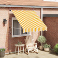 Einziehbare Markise Handbetrieben 200 cm Orange/Weiß Gestreift