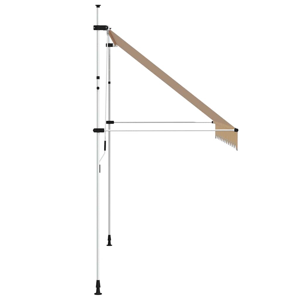 Einziehbare Markise Handbetrieben 300 cm Orange/Weiß Gestreift