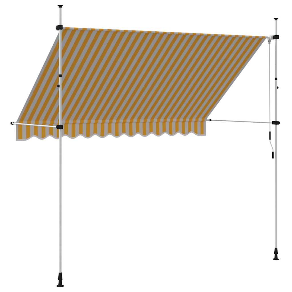 Einziehbare Markise Handbetrieben 300 cm Orange/Weiß Gestreift