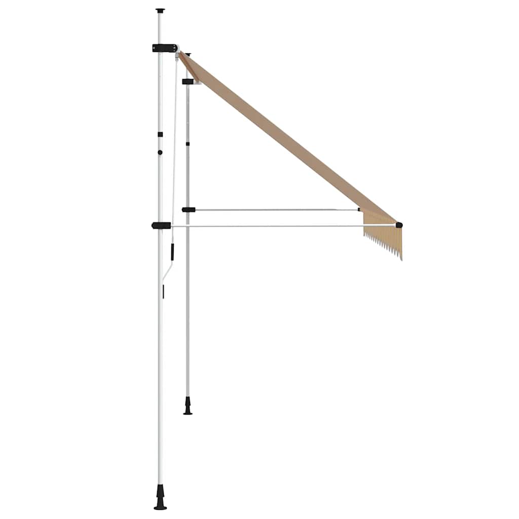 Einziehbare Markise Handbetrieben 350 cm Orange/Weiß Gestreift