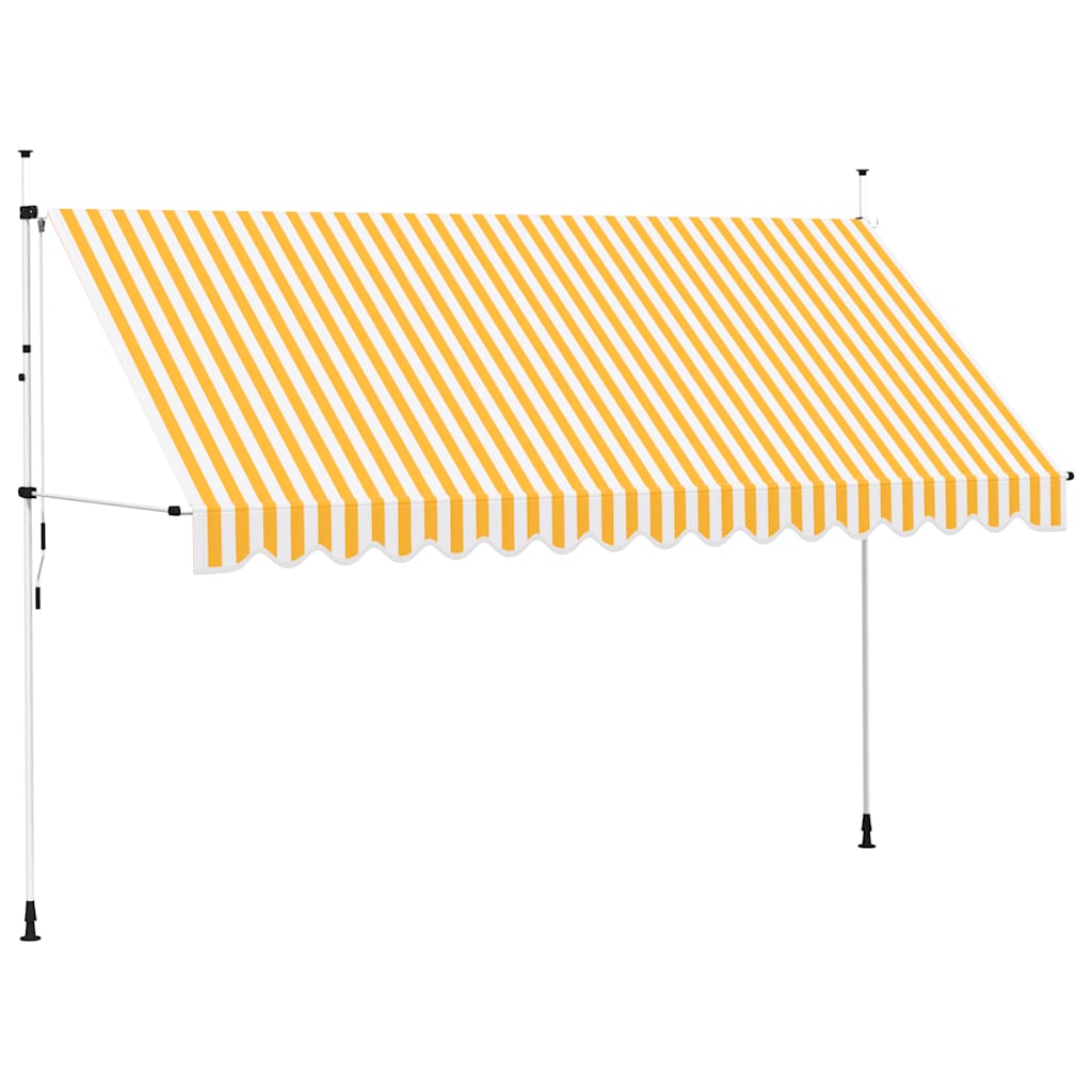 Einziehbare Markise Handbetrieben 400 cm Orange/Weiß Gestreift