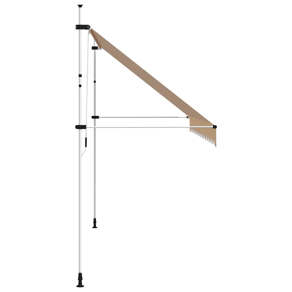 Einziehbare Markise Handbetrieben 400 cm Orange/Weiß Gestreift