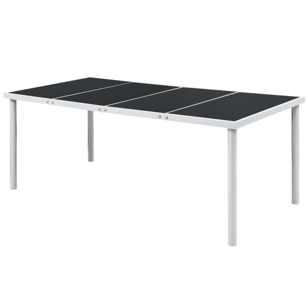 Gartentisch 190x90x74 cm Schwarz Stahl