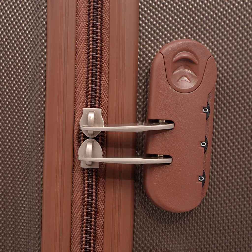 Vierteiliges Hartschalen-Trolley-Set Kaffeebraun