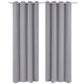 Verdunkelungsvorhänge 2 Stk. mit Metallösen 135 x 175 cm Grau