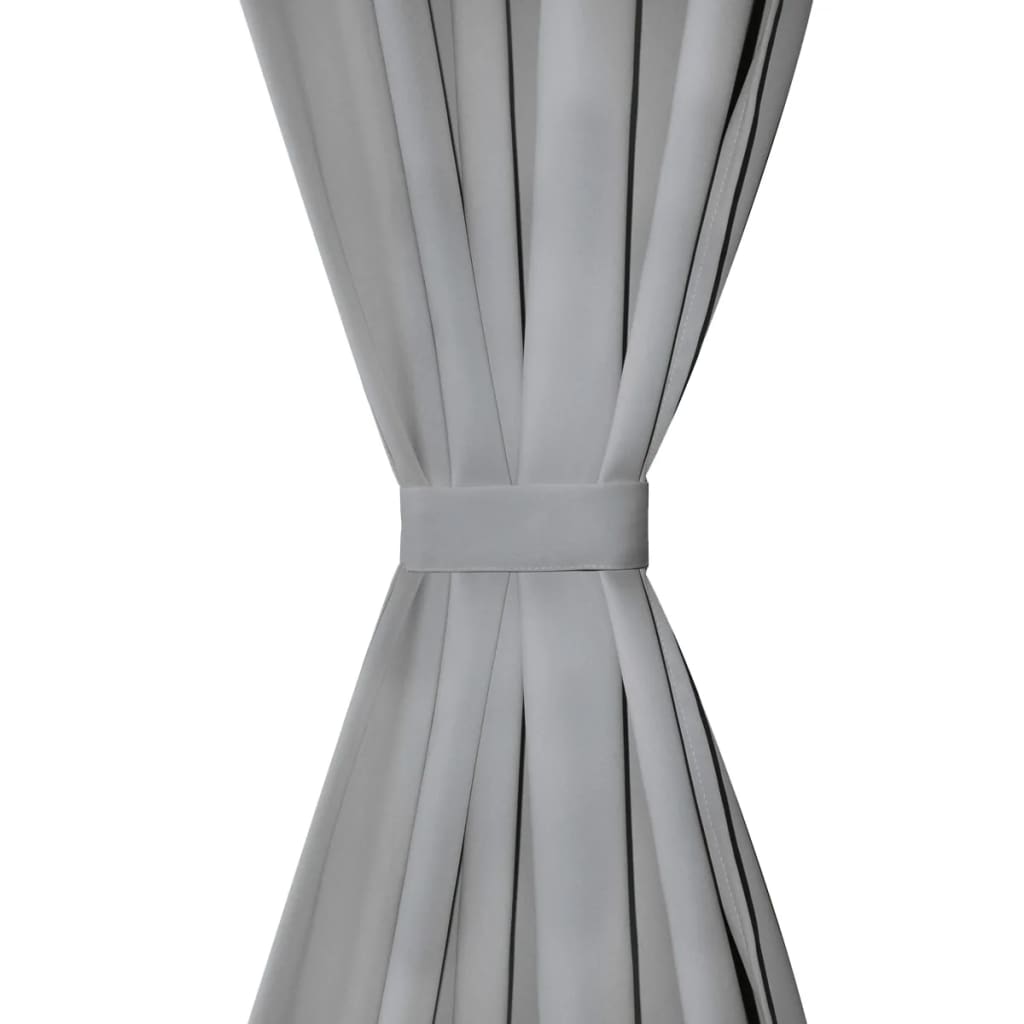 Vorhänge aus Mikro-Satin 2 Stk. mit Schlaufen 140×225 cm Grau