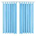 Vorhänge Mikro-Satin 2 Stk. mit Schlaufen 140 x 175 cm Türkis