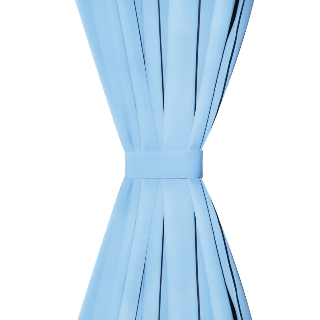 Vorhänge Mikro-Satin 2 Stk. mit Schlaufen 140 x 175 cm Türkis