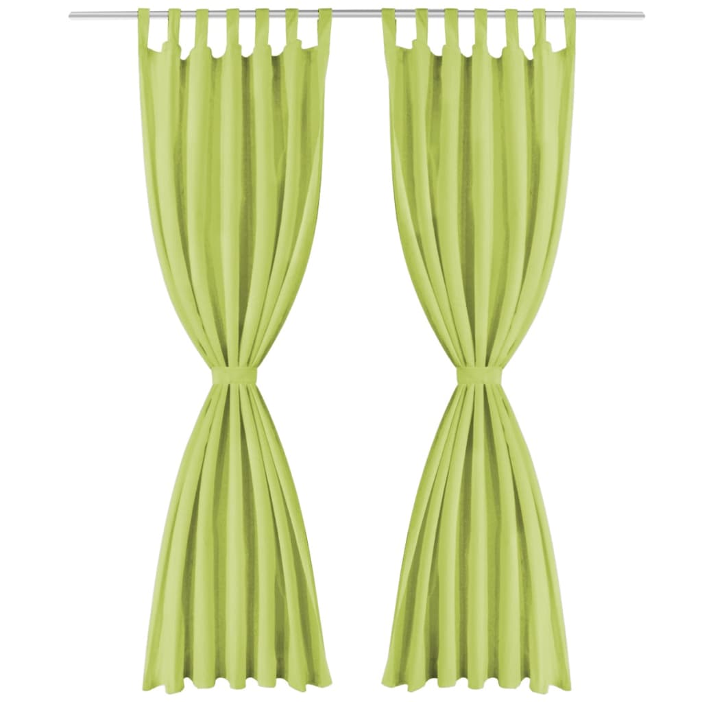 Vorhänge Mikro-Satin 2 Stk. mit Schlaufen 140×225 cm Grün