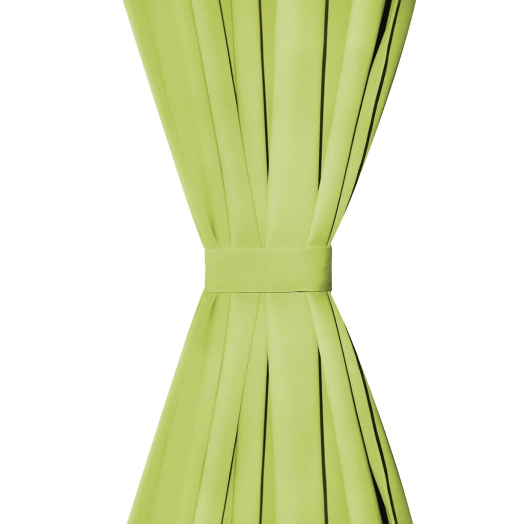 Vorhänge Mikro-Satin 2 Stk. mit Schlaufen 140×225 cm Grün