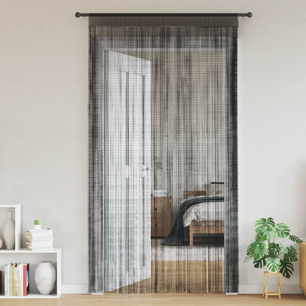 Fadenvorhänge 2 Stk. 100 x 250 cm Schwarz