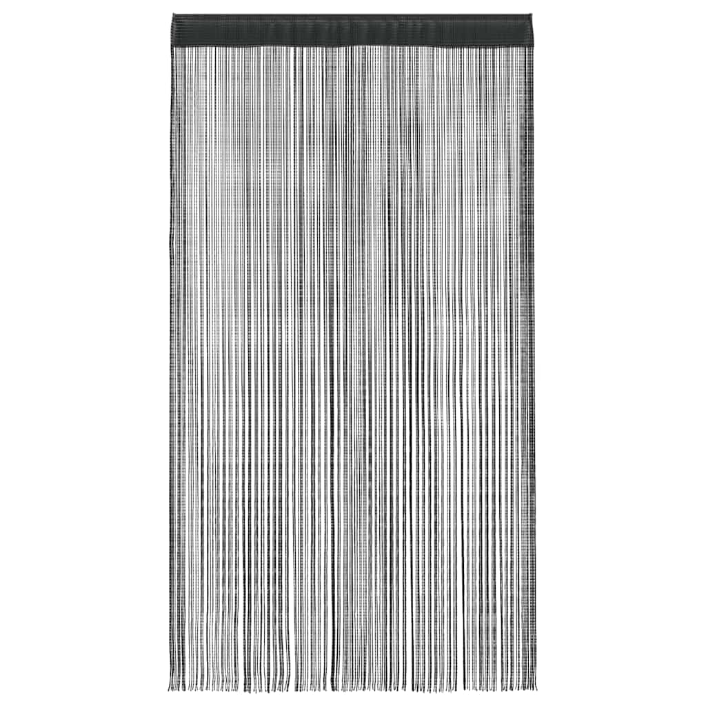 Fadenvorhänge 2 Stk. 140 x 250 cm Schwarz
