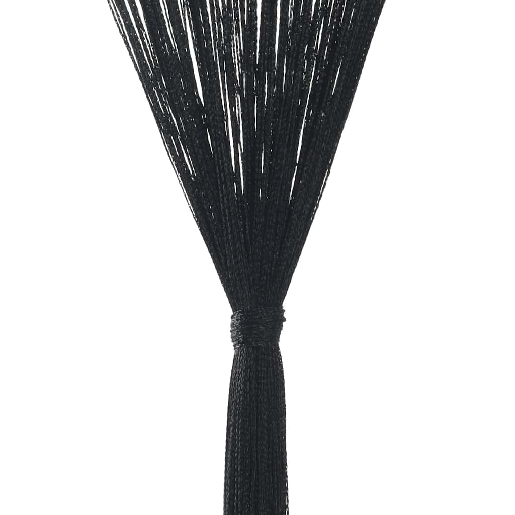 Fadenvorhänge 2 Stk. 140 x 250 cm Schwarz
