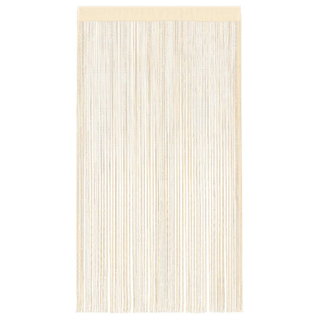 Fadenvorhänge 2 Stk. 140 x 250 cm Cremefarben