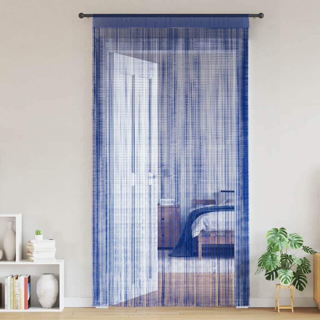 Fadenvorhänge 2 Stk. 100 x 250 cm Blau