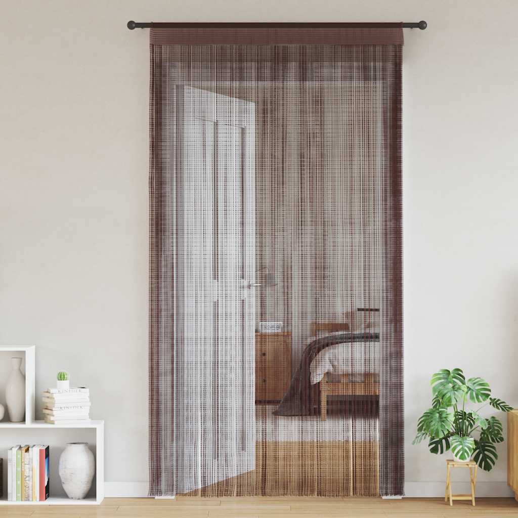 Fadenvorhänge 2 Stk. 100 x 250 cm Braun