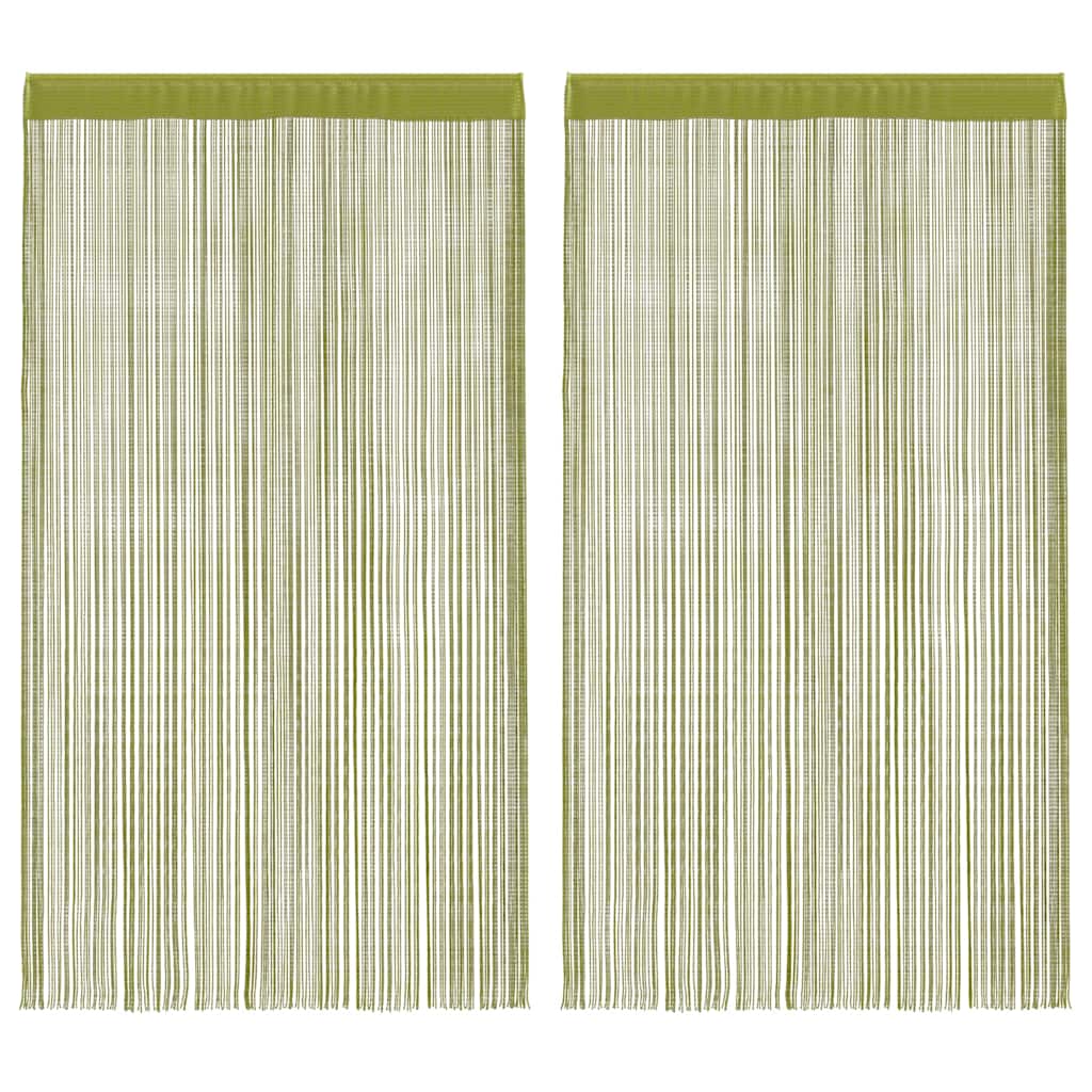Fadenvorhänge 2 Stk. 100 x 250 cm Grün
