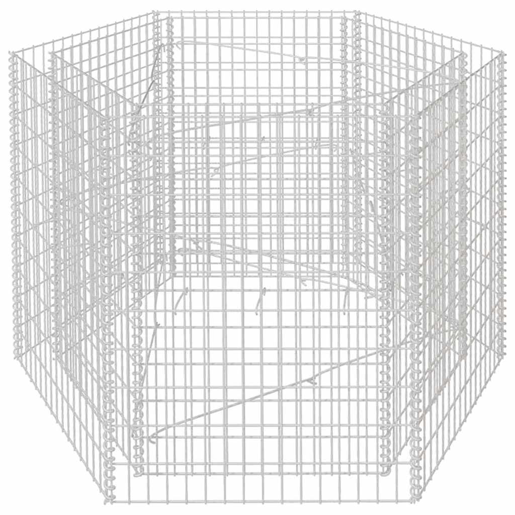 Sechseckiges Gabionen-Hochbeet 160×140×100 cm