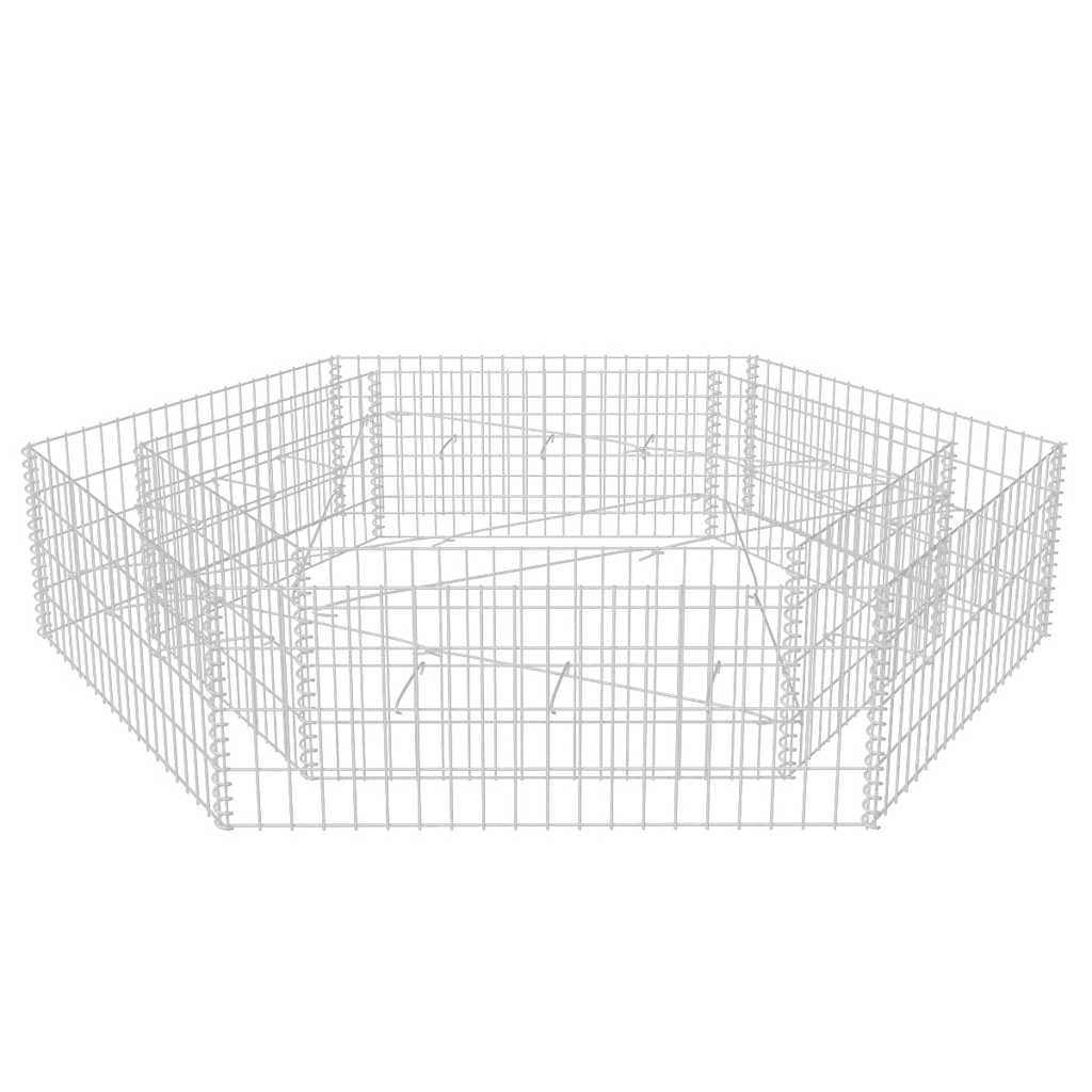 Sechseckiges Gabionen-Hochbeet 200x173x40 cm