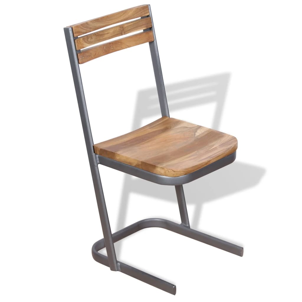 Esszimmerstühle 2 Stk. Massivholz Teak