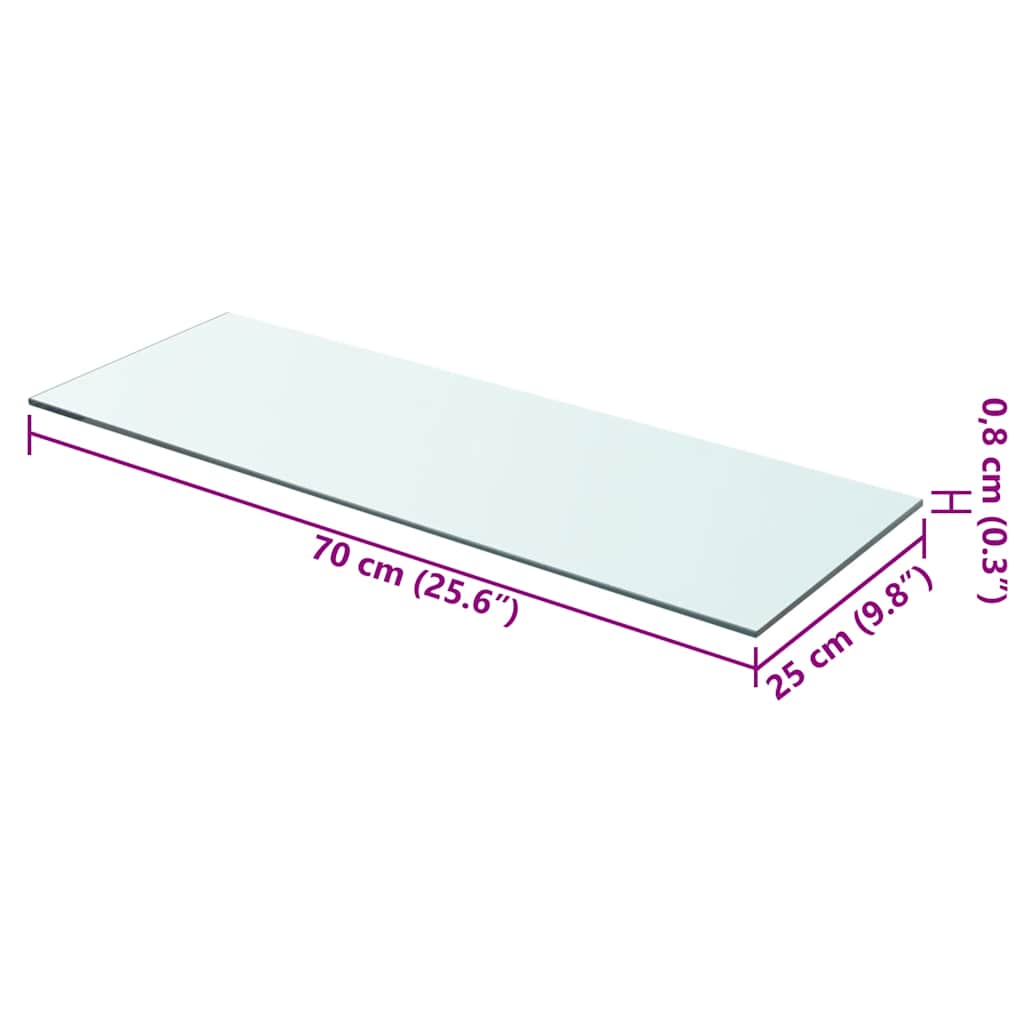 Regalboden Glas Transparent 70x25 cm