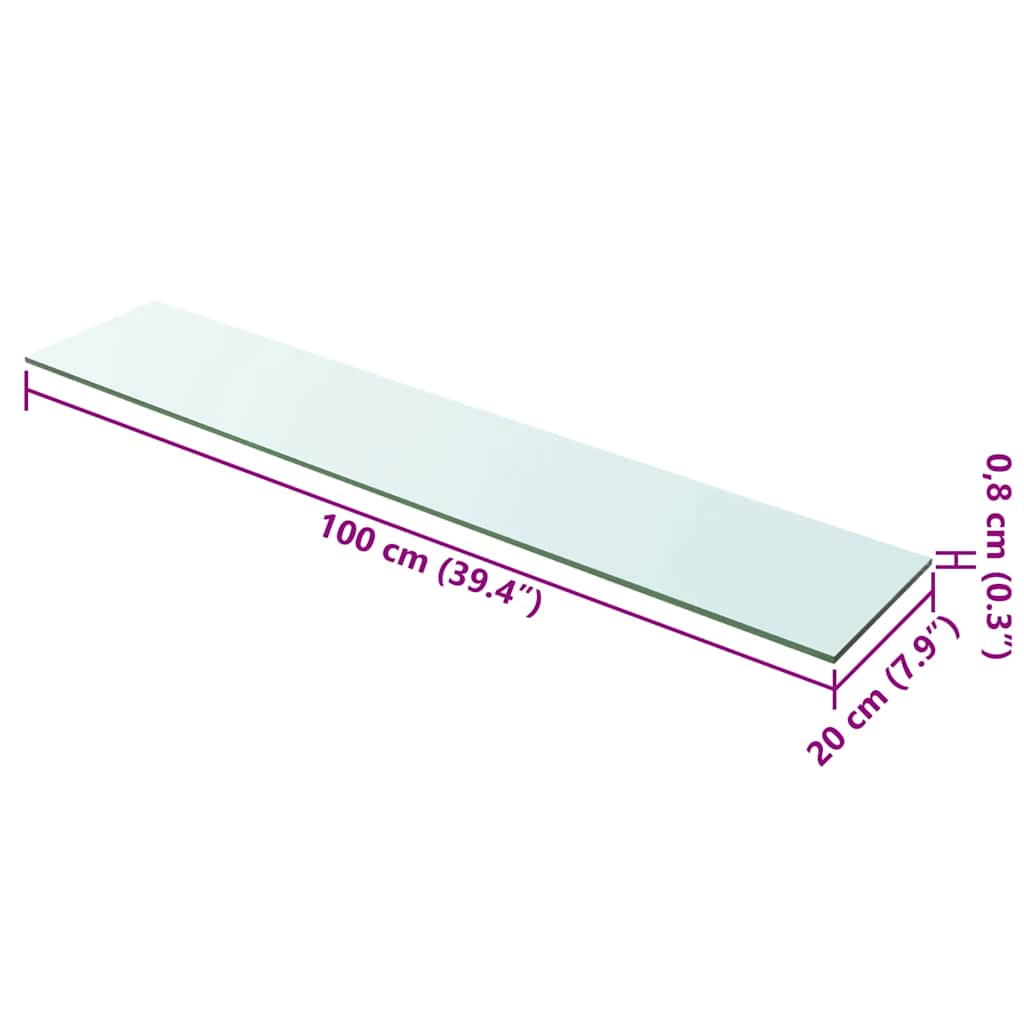 Regalboden Glas Transparent 100x20 cm