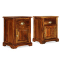 Nachttische 2 Stk. 40x30x50 cm Massivholz Akazie