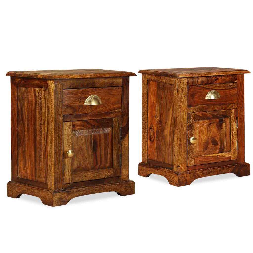 Nachttische 2 Stk. 40x30x50 cm Massivholz Akazie