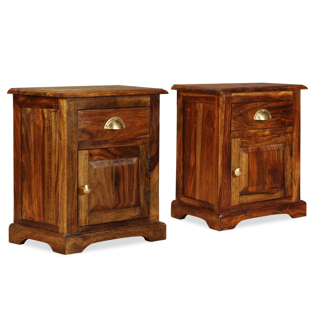 Nachttische 2 Stk. 40x30x50 cm Massivholz Akazie