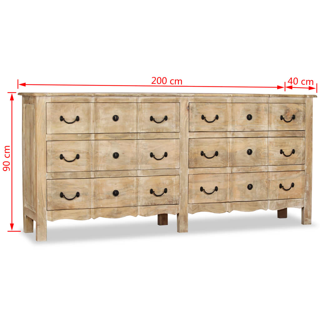Sideboard Massivholz Mango 200x40x90 cm