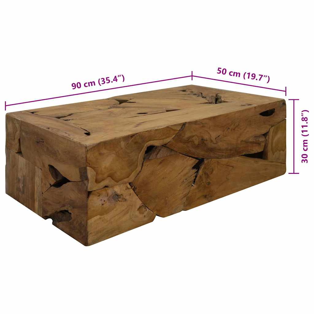 Couchtisch 90x50x30 cm Teakholz Braun