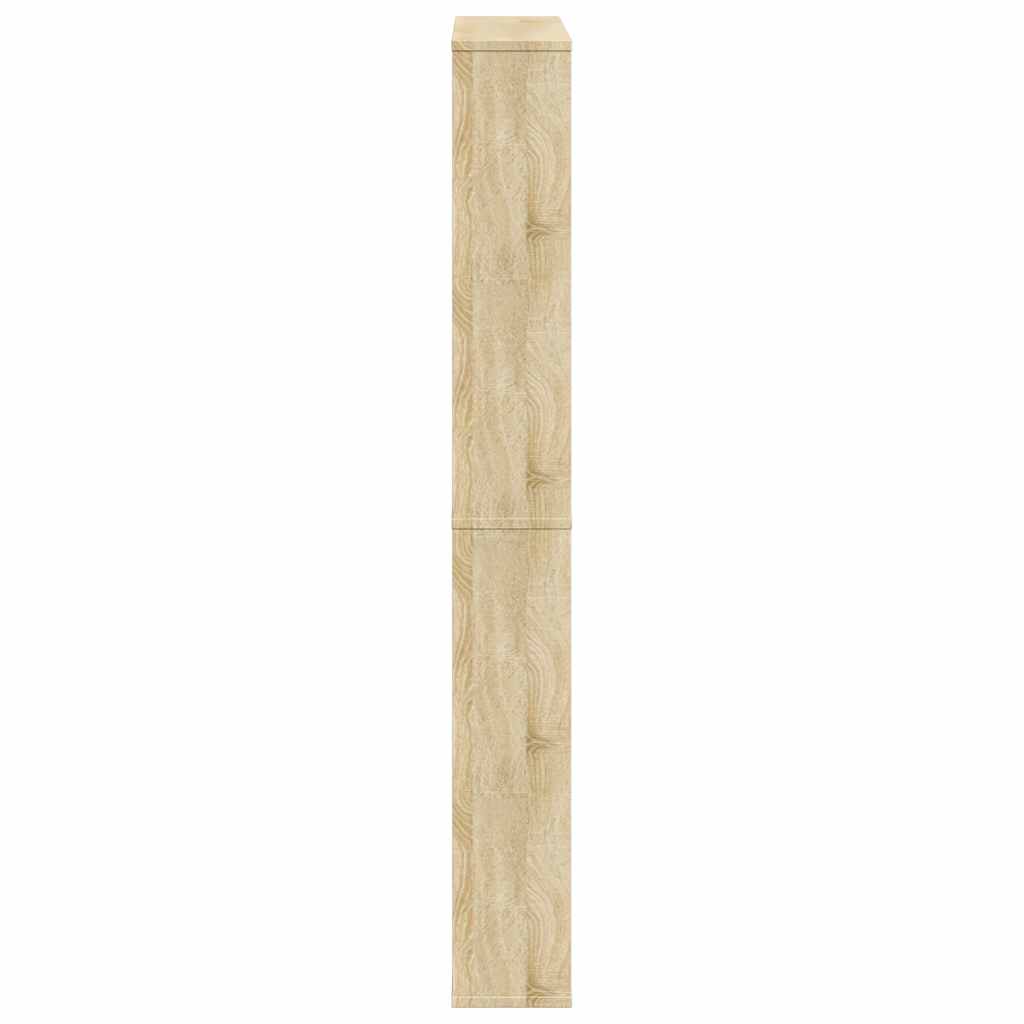 Schuhschrank mit 4 Fächern Spiegel Eiche 63×17×134 cm