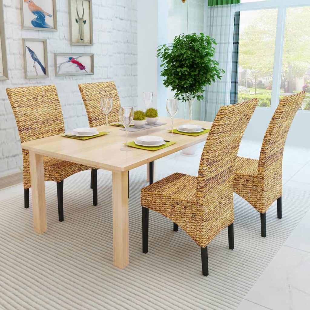Esszimmerstühle 4 Stk. Abaca und Mango Massivholz