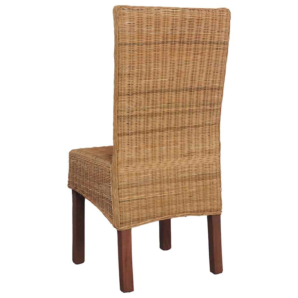 Esszimmerstühle 4 Stk. Braun Natur Rattan
