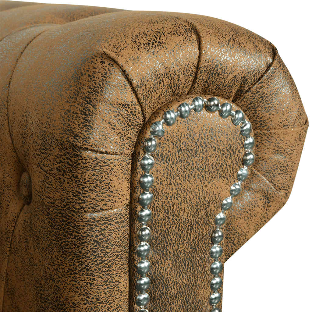 Chesterfield-Sofas 2-Sitzer und 3-Sitzer Braun