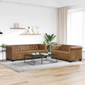 Chesterfield-Sofas 2-Sitzer und 3-Sitzer Braun
