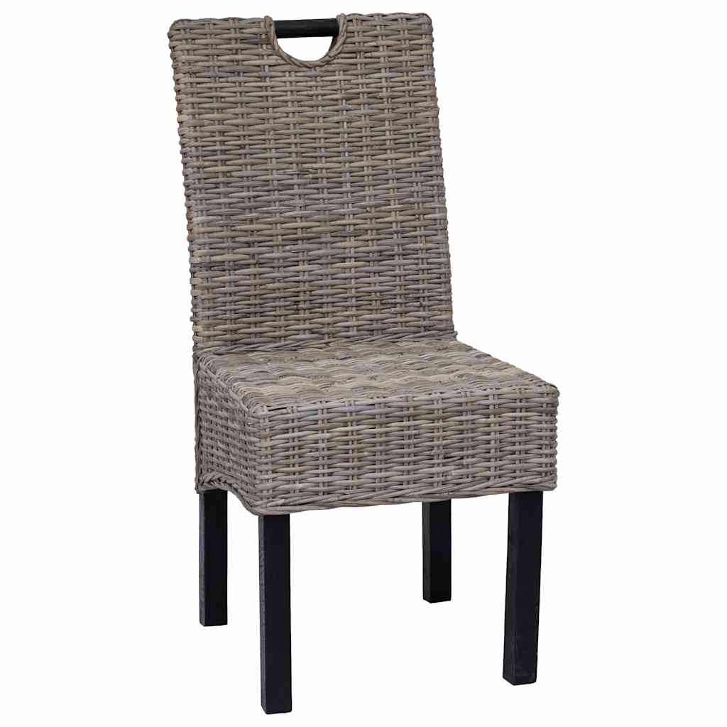 Esszimmerstühle 6 Stk. Kubu-Rattan Mangoholz