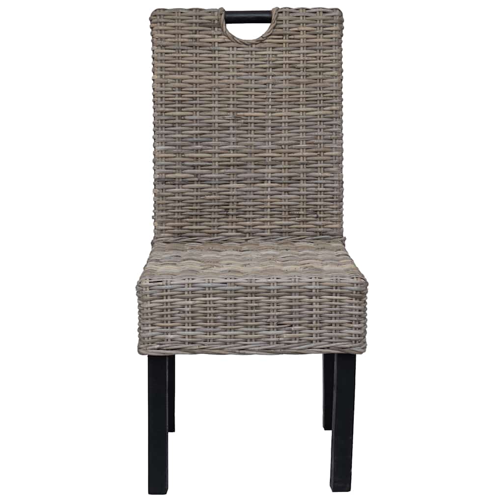Esszimmerstühle 6 Stk. Kubu-Rattan Mangoholz