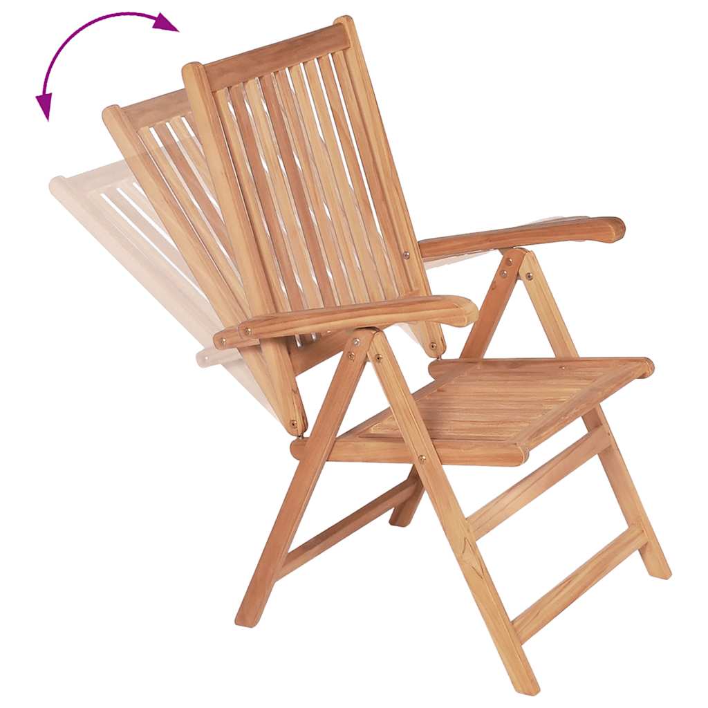 Verstellbare Gartenstühle 2 Stk. Massivholz Teak