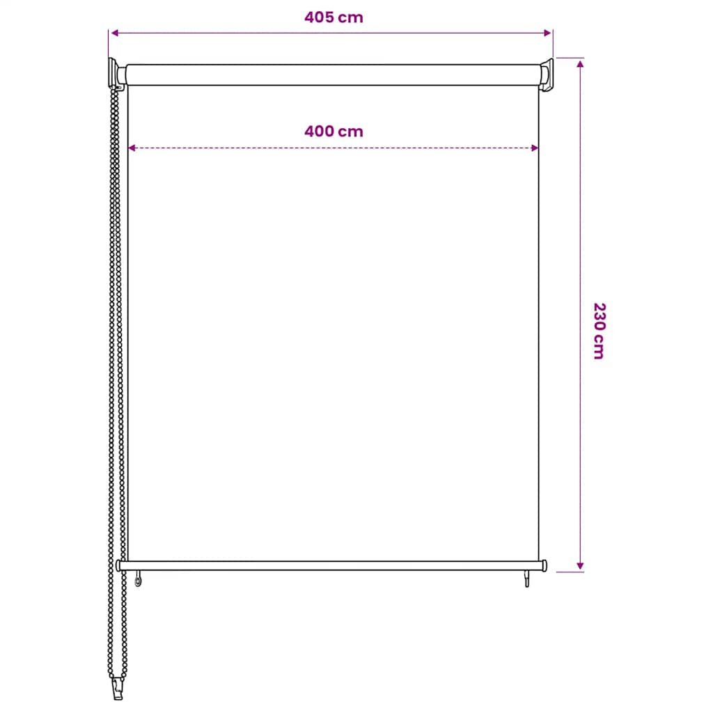 Außenrollo 400 x 230 cm Cremeweiß