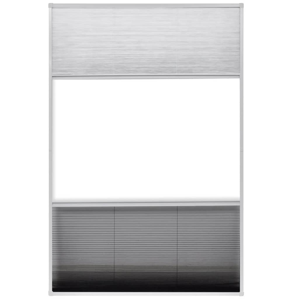 Insektenschutz-Plissee für Fenster Jalousie Aluminium 80x120 cm