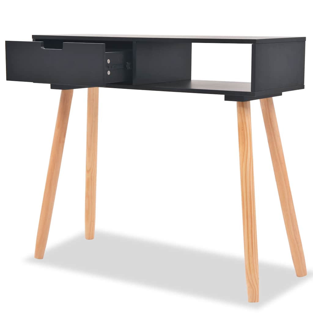 Konsolentisch Kiefernholz Massiv 80 x 30 x 72 cm Schwarz